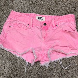 Victoria’s Secret PINK distressed denim shorts